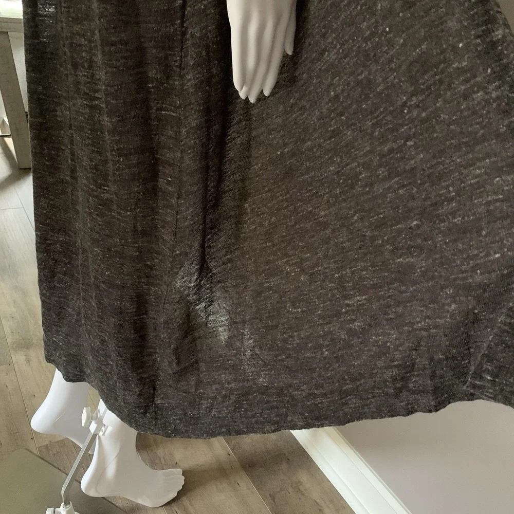 Free People Long Cardigan SWEATER VEST SHIRT‎ TOP Duster Trench Knit Grey SZ-M